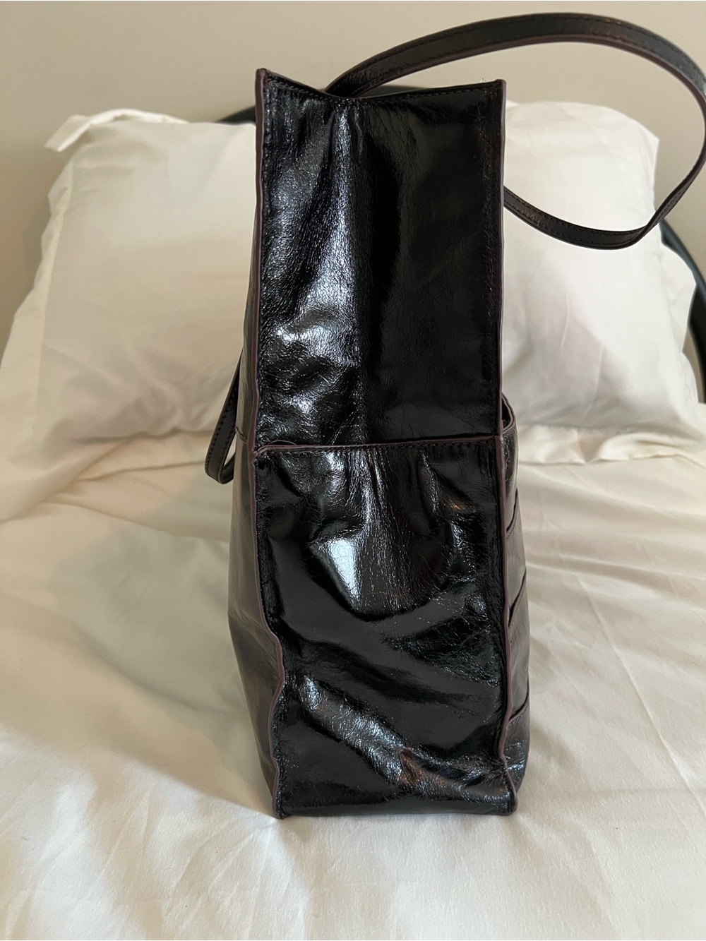 HOBO Black Patent Leather Tote - Picture 3 of 5
